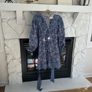 Cleobella Blue Patterned Mini Dress